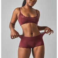 Ultra Thin No Pad Lace Bralette Set – Minimizer Bra & Panty Full Bust – Black Red Nude Pink 
