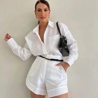 Women's Clothing Hot Sale 2024 New Style Fashion Casual Short Trousers Long Sleeved Shirt Suit