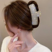 Full Diamond Metal Hair Grab High end Hair Accessories Medium Large Shark Clip Back Head Hair Grab Cyber Celebrity Hair Clip Headwear