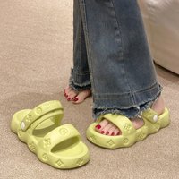Slippers Women's Summer 2023 New Fashion Korean Version Double Belt Ins Wind Net Red Indoor Thick Bottom Non-slip Sandals And Slippers Summer