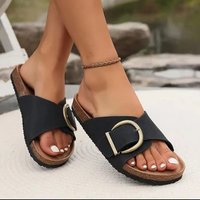 Thick-Soled Platform Slippers Women, New Summer Fashion Belt Buckle Open-Toe Sandals For Women