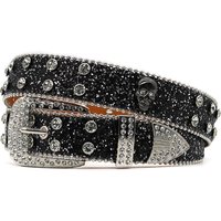European And American Cross-Border Rhinestone Belt For Men, Inlaid With Sparkling Rhinestones, Hip-Hop Punk Style,