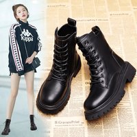 2023 Versatile English Style Plush Short Boots Thick Soles Casual Spring Autumn Single Boot Motorcycle Boots