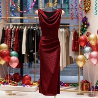 Elegant Glitter Bodycon Slit Dress Stacked Neckline Cocktail Party Wedding Banquet