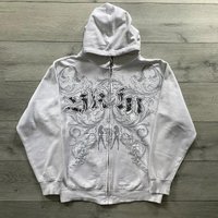 Men's Clothing Men's Y2K Streetwear Hoodie With 3D Hip-Hop Print, Loose Fit Casual Pullover, Zip-Up Fashion Sweatshirt For Urban Style