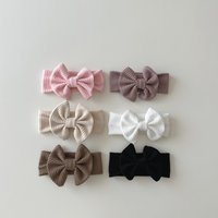 Cute Big Bow Headband Full Moon Fontanel Cap Fashion Polyester Cotton Headwear