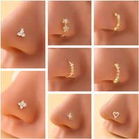 Copper Micro Inlaid Cross-Border Hot-Selling Multi-Element Zircon Stud Exquisite Simple Personality Trendy Body Piercing