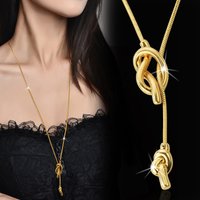 Factory Direct Sale American Hot Brand Fashion Retro Long Sailor Knot Versatile Sweater Chain Necklace Accessories
