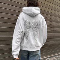 Angel Wing Print Casual Sweatshirt Joggers Set Sparkly Sequins Two Piece Outfit Daily Wear