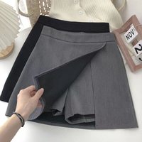 ng2510292 Black Irregular High-waisted Slim-fit Bodycon Short Skirt For Women, 2025 Summer New A-line Skirt-pants