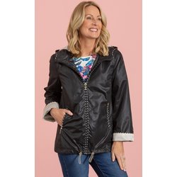 Anna Rose Hooded Jacket - Black/Stone - 12