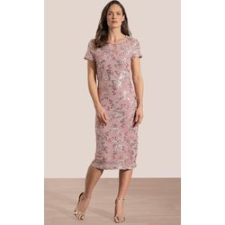 Embellished Mesh Dress - Pink - 14