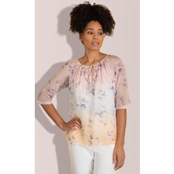 Shimmer Floral Print Ombre Top - Ivory Multi - 10