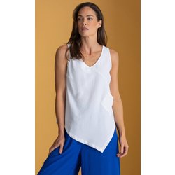 Asymmetrical Vest Top - White - L