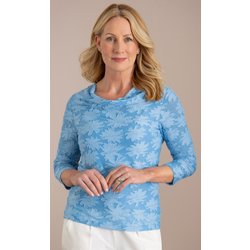 Anna Rose Jacquard Top - Cornflower - M