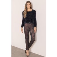 Klass Enjoy 62% Discount on Floral Shimmer Slim Leg Trousers BlackWinterberry 22