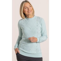 Anna Rose Embellished Lightweight Jumper - Light Aqua - Xl