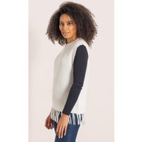 Klass Get 64% Discount on XXL Winter White Knitted Tassel Tank Top