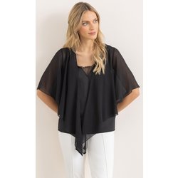 Tie Front Cover Up - Black - M