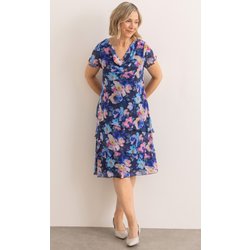 Anna Rose Bouquet Print Layered Dress - Midnight Multi - 18