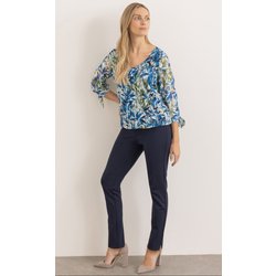 Ponte Pull On Slim Leg Trousers - Navy - 22