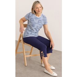 Anna Rose Criss Cross Hem Crop Trousers - Navy - 18