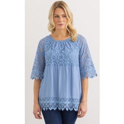 Lace Trim Top - Blue - 20