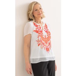 Anna Rose Embellished Placement Print Top