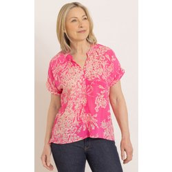 Anna Rose Garden Printed Top - Pink/Beige - 18