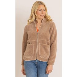 Lightweight Fleece Zip Up Jacket - Taupe - M