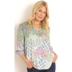 Print And Dip Dye Top - Khaki - 18