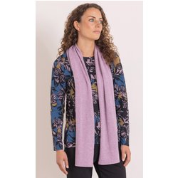 Anna Rose Floral Print Brushed Knit Top With Scarf - Blue/Pink - S