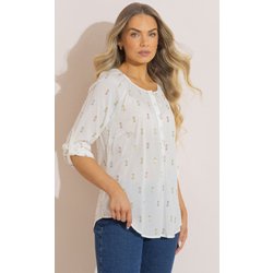 Embroidered Shimmer Top - White - 12