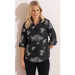Anna Rose Embellished Linen Blend Blouse - Black - 10