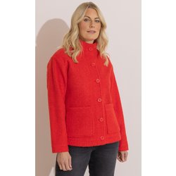 Anna Rose Button Up Boucle Jacket - Summer/Red/ - Xl