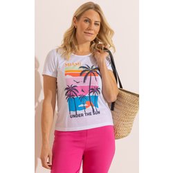 Anna Rose Miami Graphic T-Shirt - White/Multi - Xxl