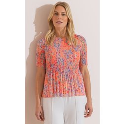 Anna Rose Floral Printed Pleated Top - Sherbert/Multi - 20