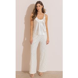 Diamond Lace Pull On Trousers - Ivory - 16