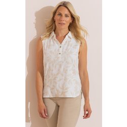 Anna Rose Textured Floral Print Sleeveless Top - Lt Gold Leather/Print - 22