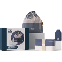 Die Box für die mobile Mahlzeit als ganz besonderes Geschenk - Geschenkbox blau Natural