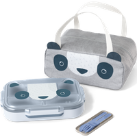 Das unterteilte Tablett für Kinder - monbento Set MB Wonder - Abenteurer-Neuling blau Panda