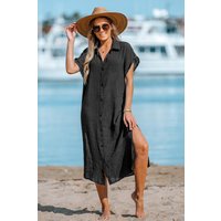 Selina Buttoned Cover-Up Shirt Dress