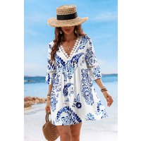 Floral Paisley Print Lace Dress