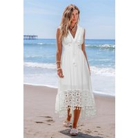 Luna Glow White Midi Dress