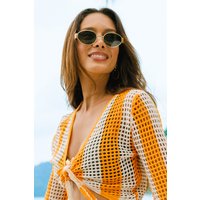 Cupshe 20% Rabatt auf elegante goldene Sonnenbrille mit dunklen Linsen