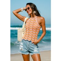 Cupshe CA Deal Enjoy 10% Off Bright Side Chevron CoverUp Top