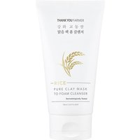 Thank you Farmer - Rice Pure Clay Mask to Foam Cleanser 150 ml - Cleansing Face Foam For Oily Skin