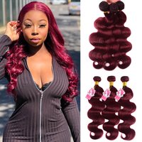 Brazilian Body Wave Bundles Human Hair #99J Pre-Colored Hair Weave