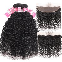 Alipearl 3pcs Natural Wave with 13*4 Lace Frontal Indian Hair