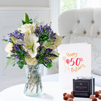 Bluebelle, 12 Mixed Truffles & 50th Birthday Card image